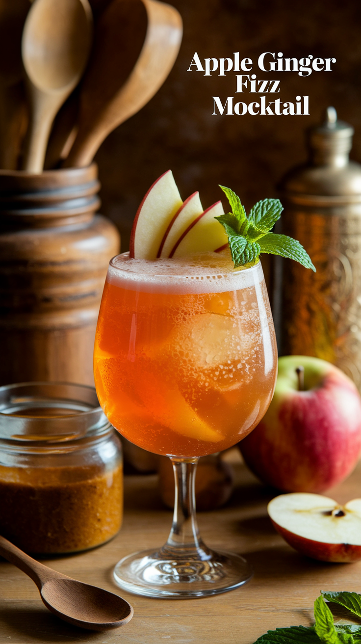 Apple Ginger Fizz Mocktail