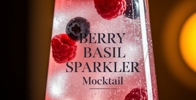 Berry Basil Sparkler Mocktail