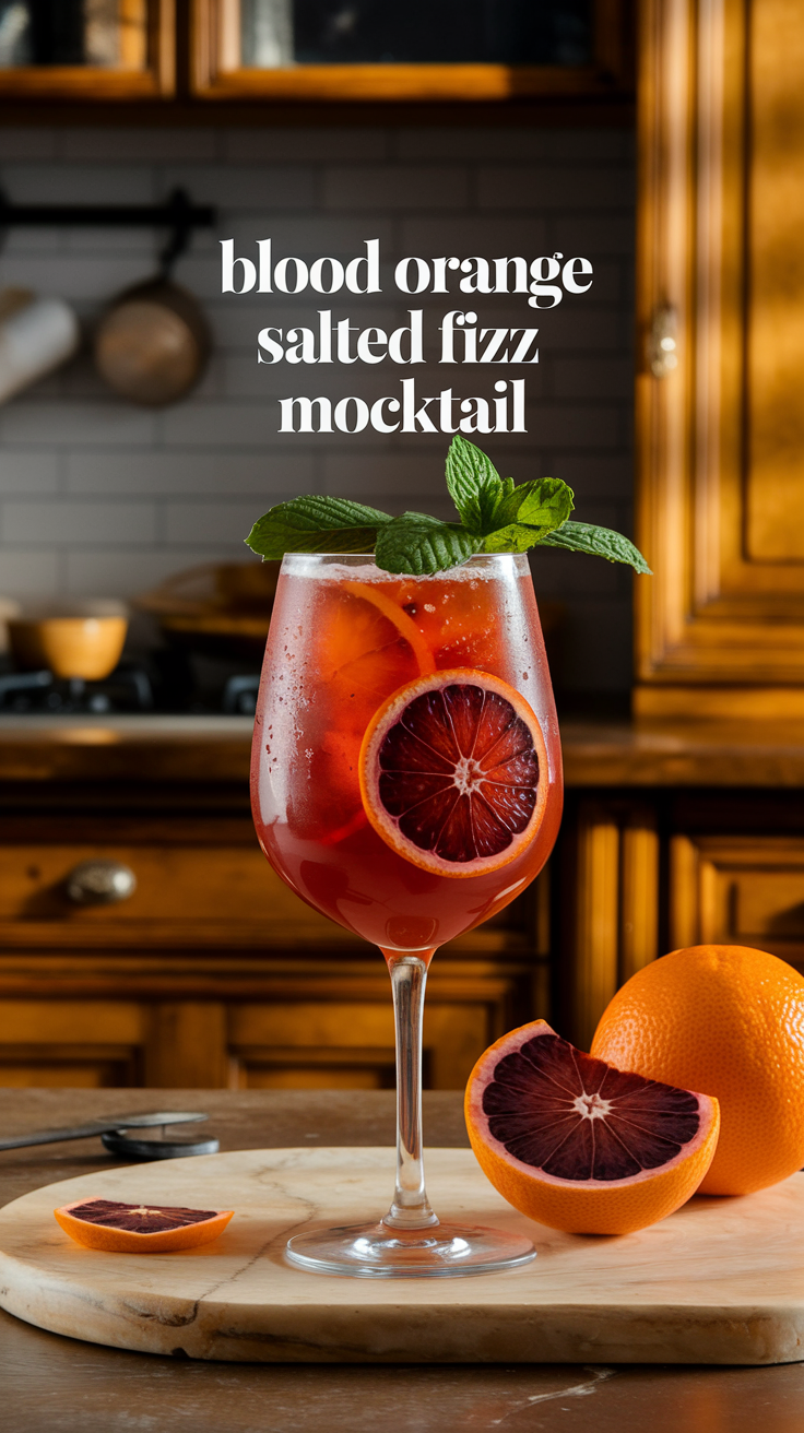 Blood Orange Salted Fizz Mocktail