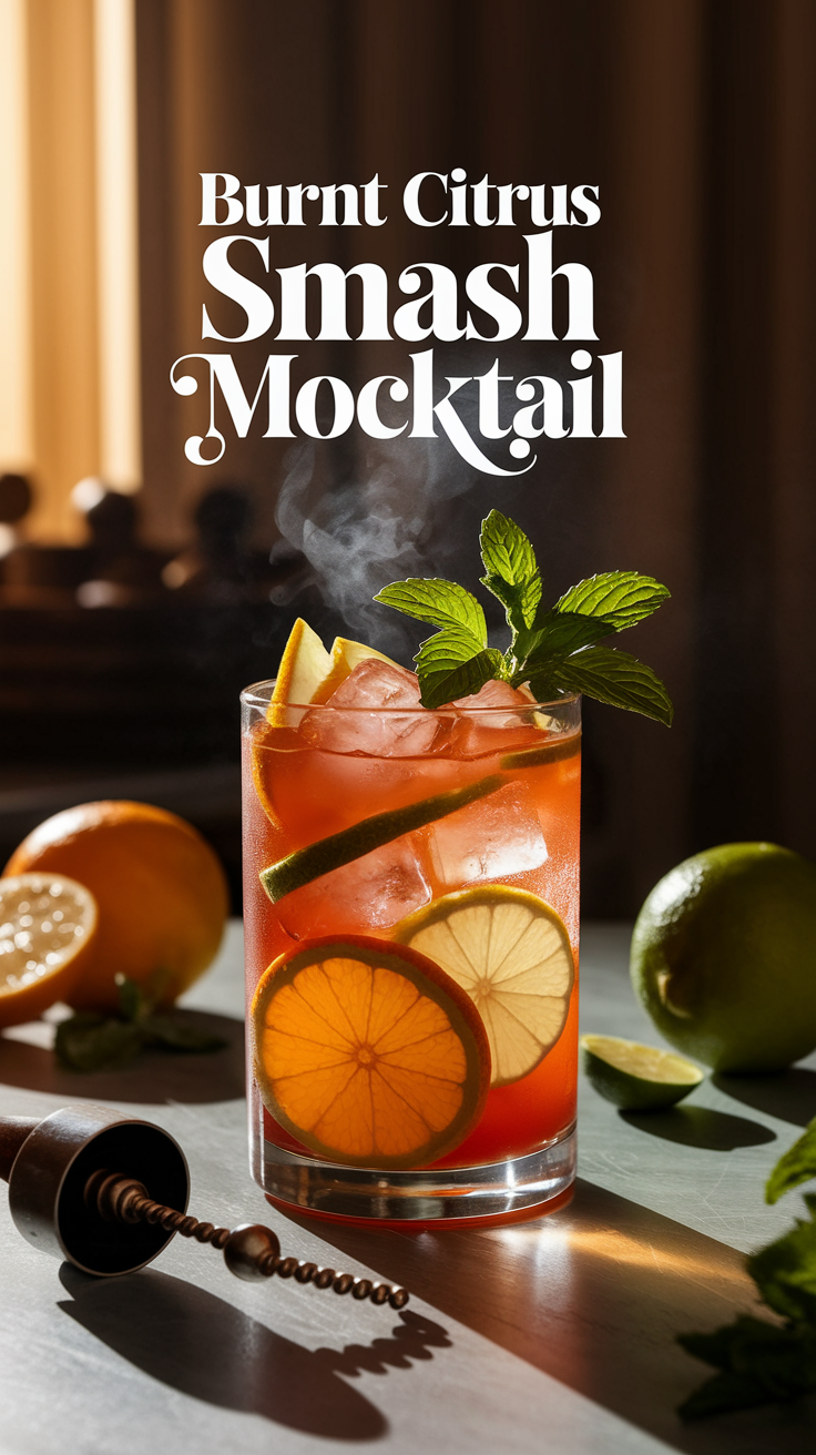 Burnt Citrus Smash Mocktail