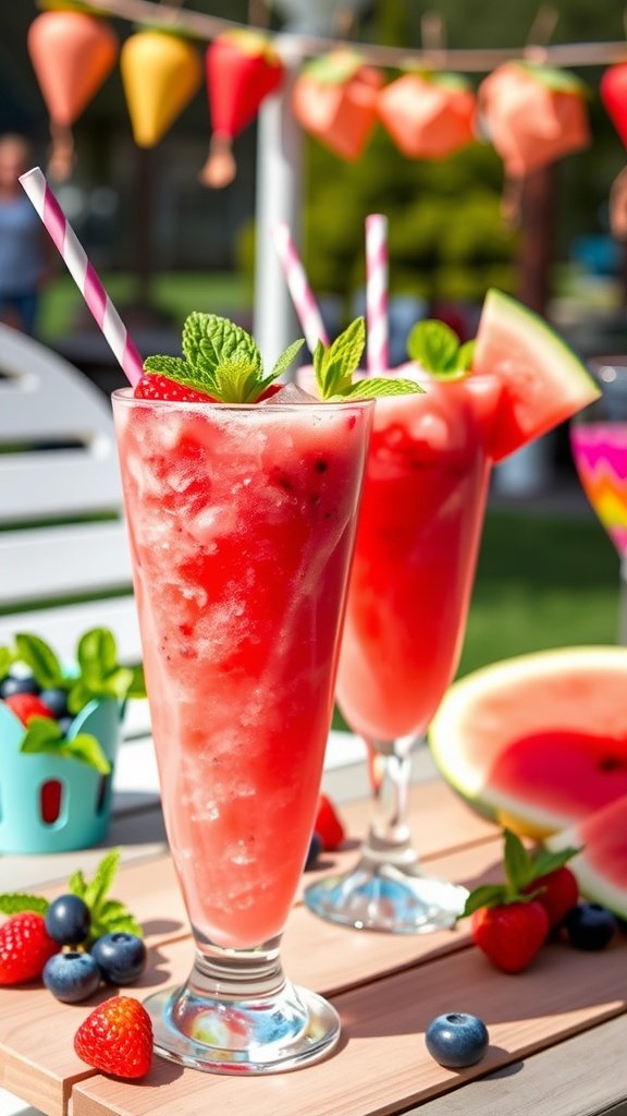 Chilled Melon Berry Slush Mocktail Recipe