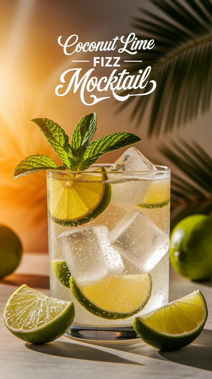 Coconut Lime Fizz Mocktail 