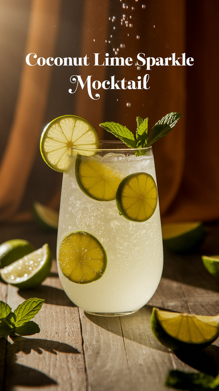 Coconut Lime Sparkle Mocktail