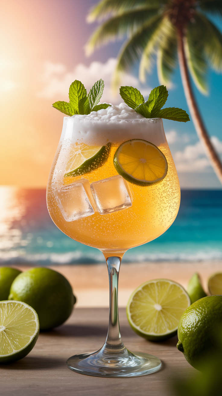 Coconut Lime Sparkle Mocktail