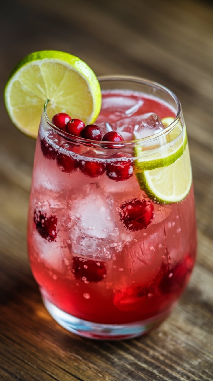 Cranberry Lime Spritzer Mocktail