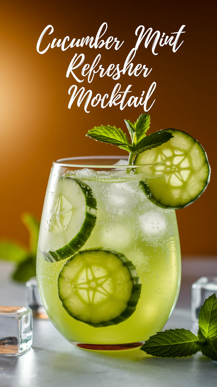 Cucumber Mint Refresher Mocktail 