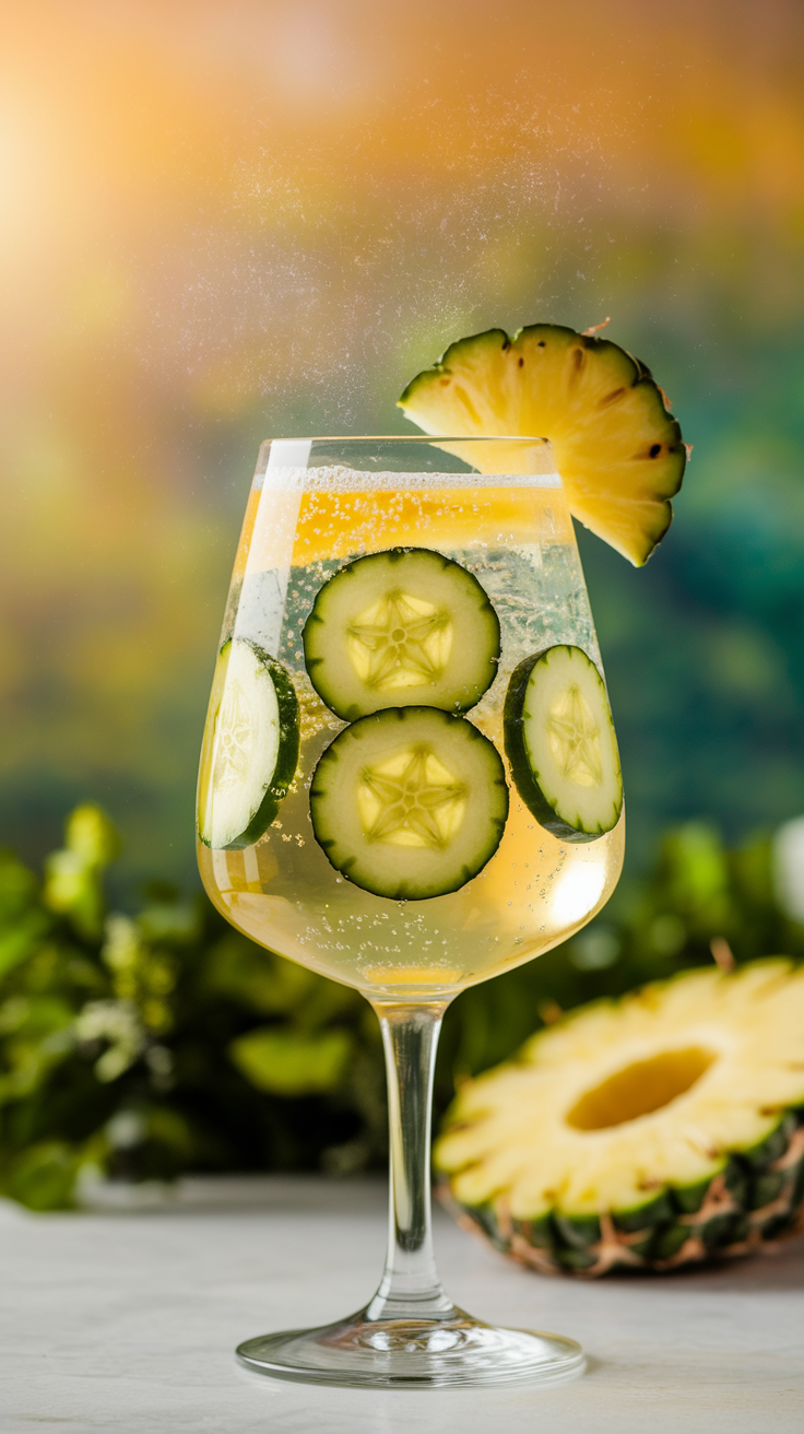 Cucumber Pineapple Refresher Mocktail