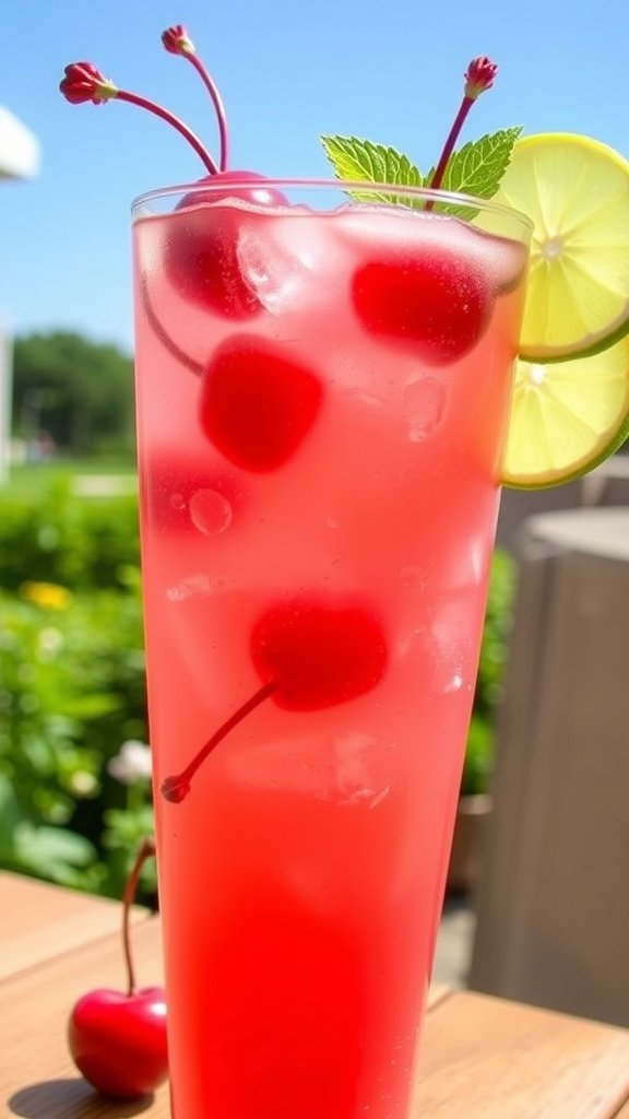 Easy Cherry Limeade Mocktail Recipe