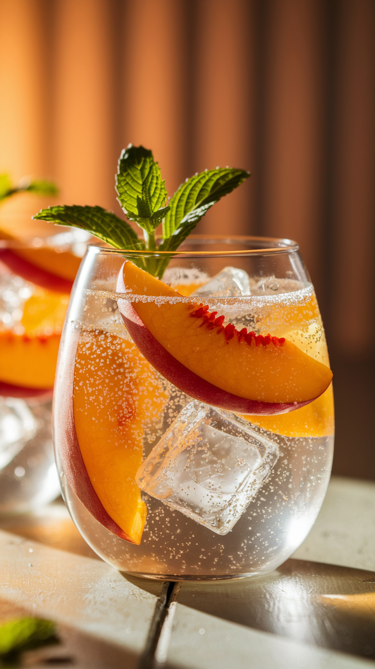 Ginger Peach Sparkler Mocktail