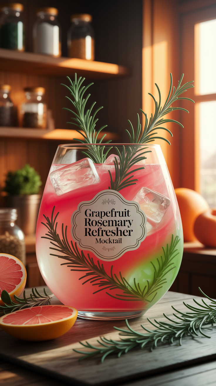 Grapefruit Rosemary Refresher Mocktail