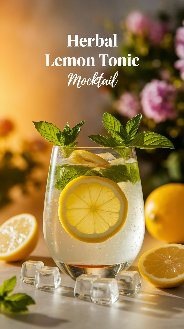 Herbal Lemon Tonic Mocktail 