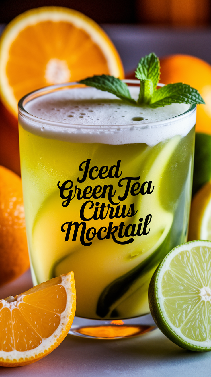 Iced Green Tea Citrus Mocktail 