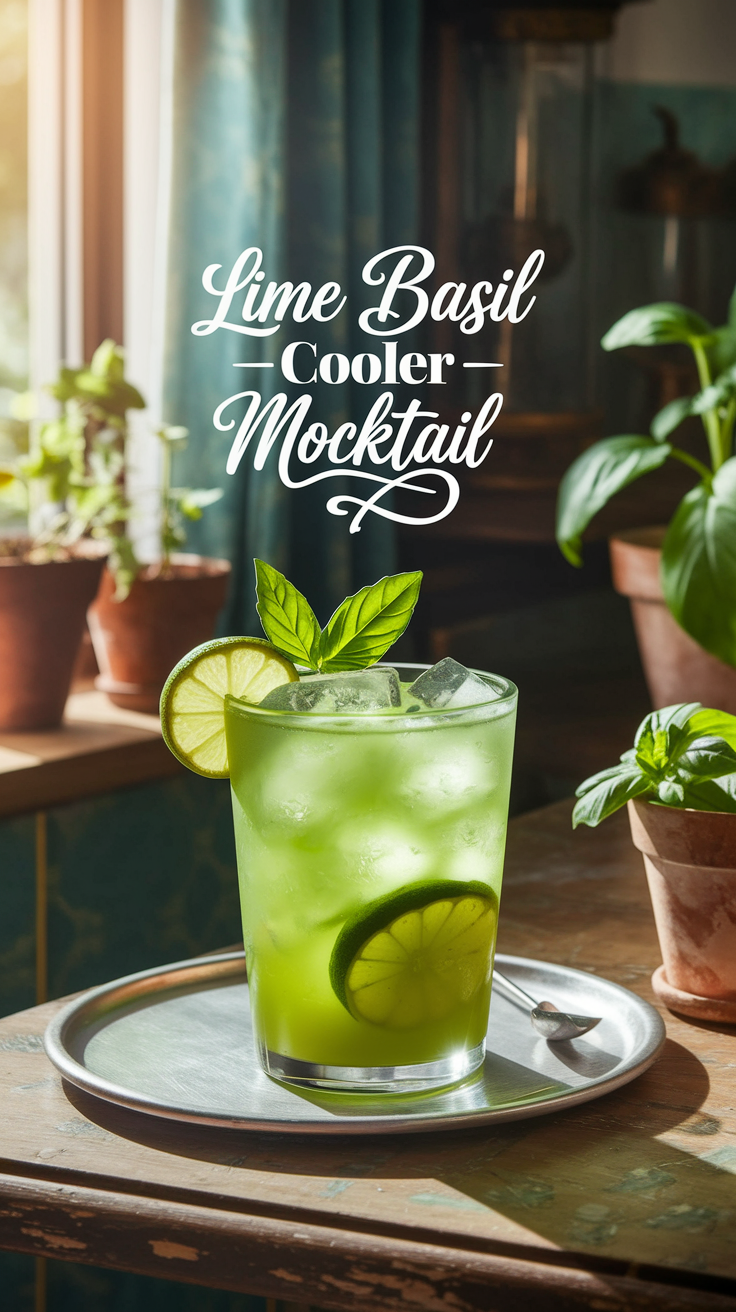 Lime Basil Cooler Mocktail