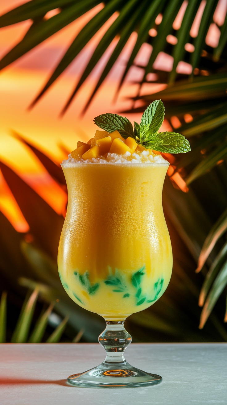 Mango Mint Slushie Mocktail
