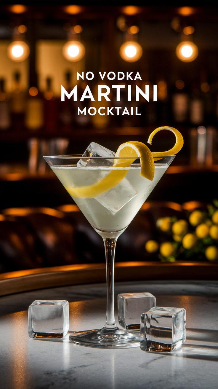 No Vodka Martini Mocktail