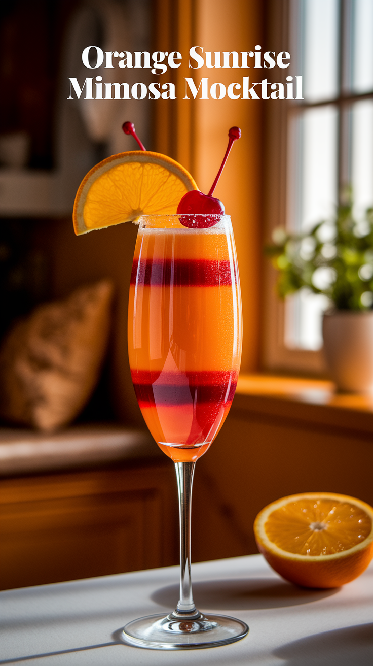 Orange Sunrise Mimosa Mocktail