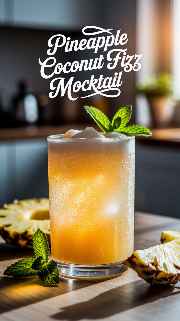 Pineapple Coconut Fizz Mocktail