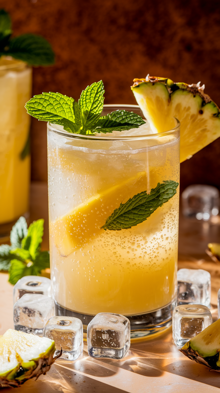 Pineapple Coconut Fizz Mocktail
