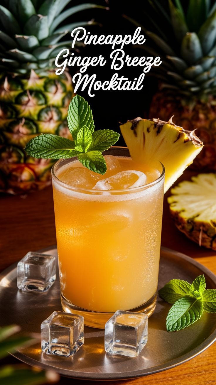 Pineapple Ginger Breeze Mocktail