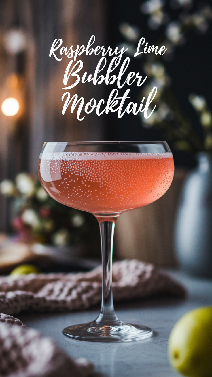 Raspberry Lime Bubbler Mocktail