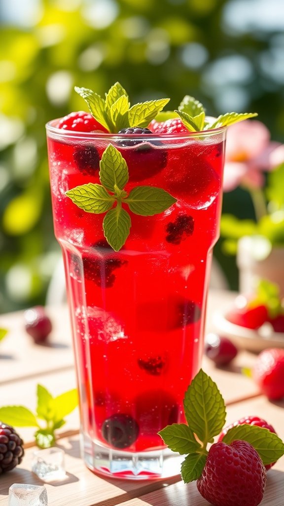 Refreshing Berry Hibiscus Cooler Mocktail