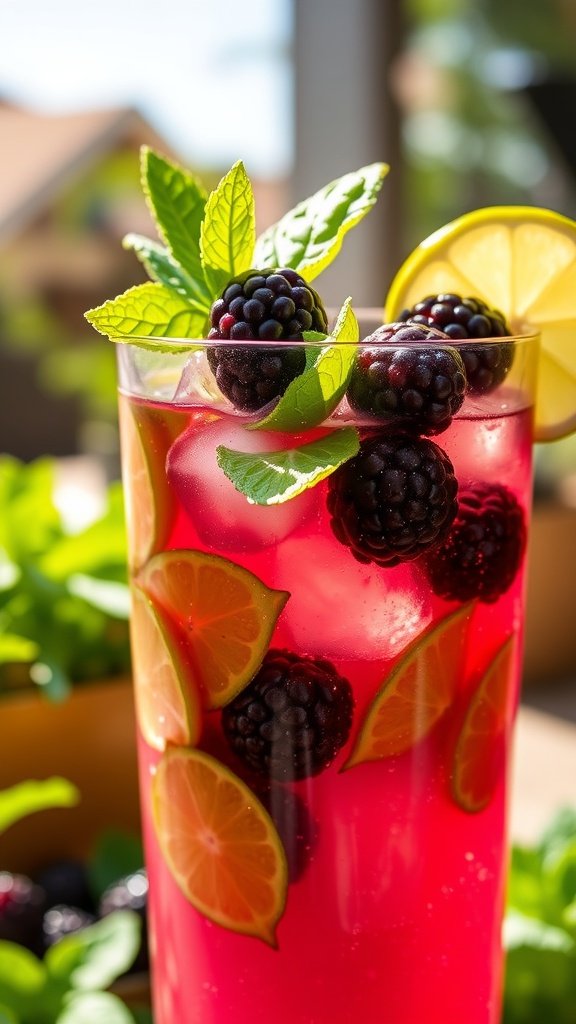 Refreshing Blackberry Mint Mojito Mocktail
