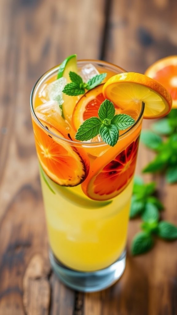 Refreshing Burnt Citrus Smash Mocktail