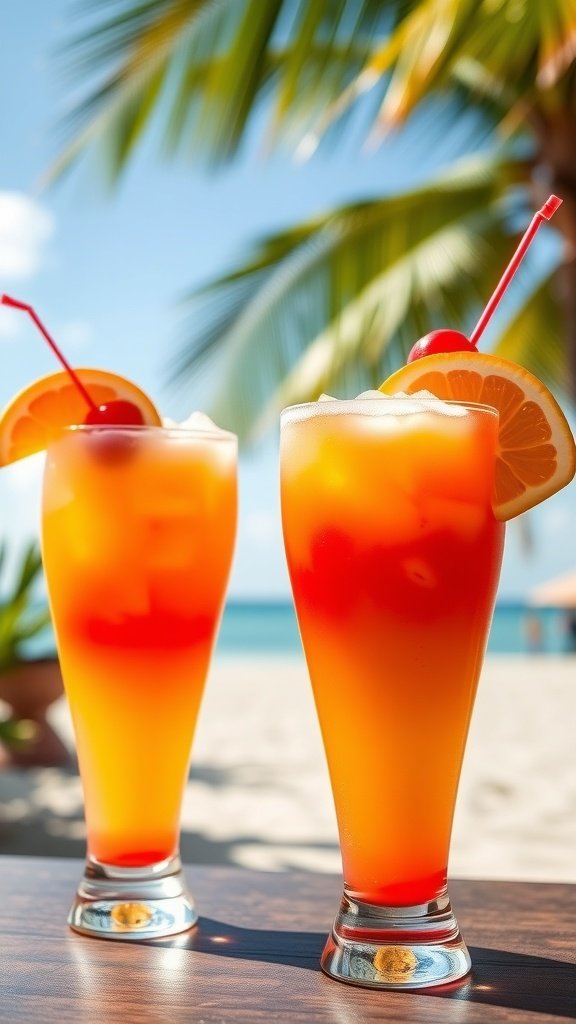 Refreshing Caribbean Sunrise Mocktail