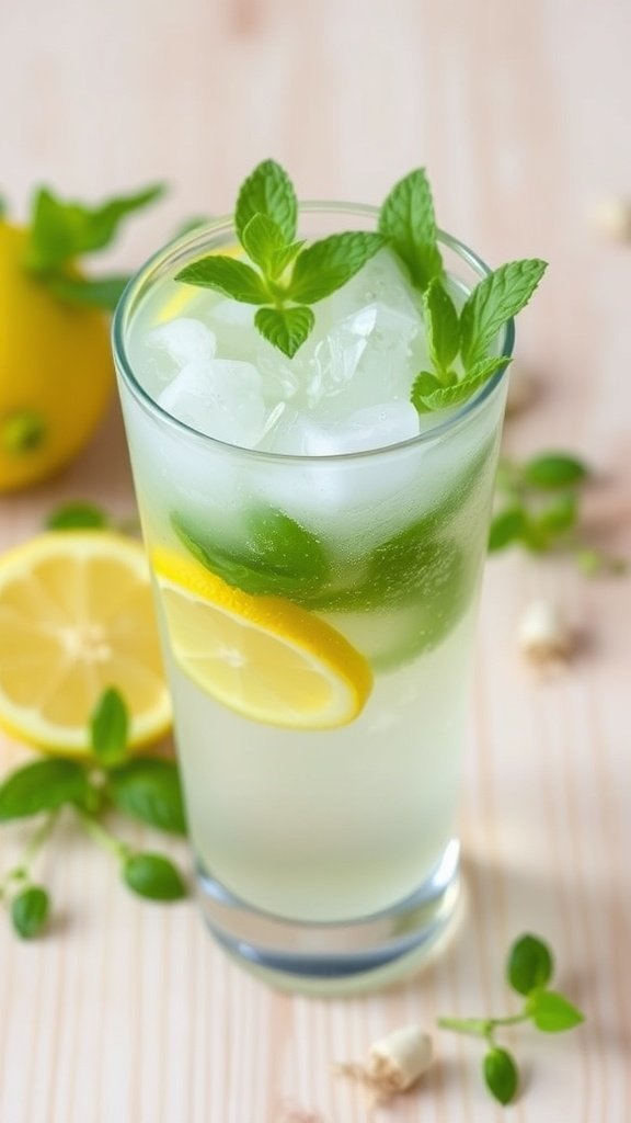 Refreshing Herbal Lemon Tonic Mocktail
