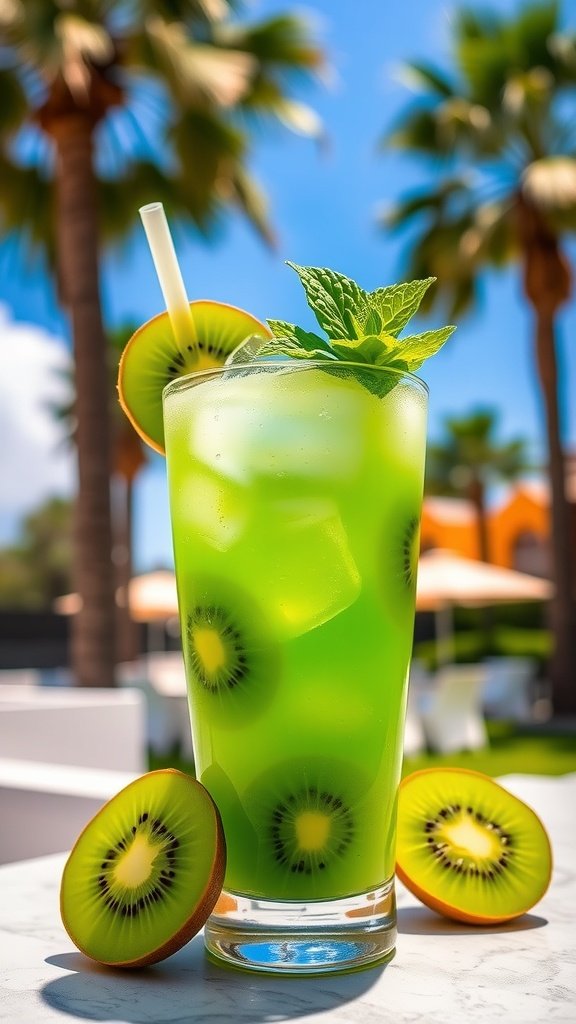 Refreshing Kiwi Coconut Mocktail