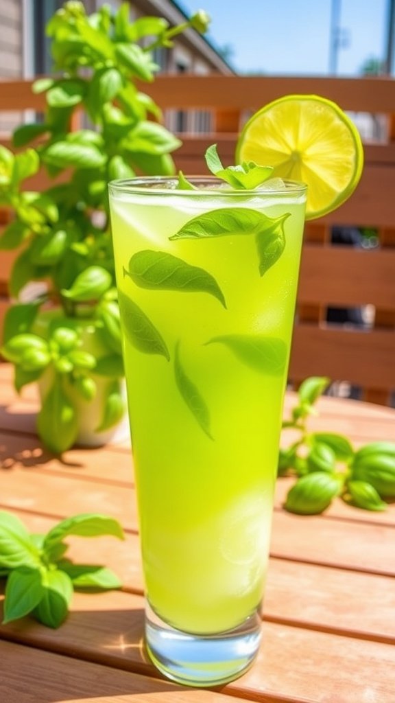 Refreshing Lime Basil Cooler Mocktail