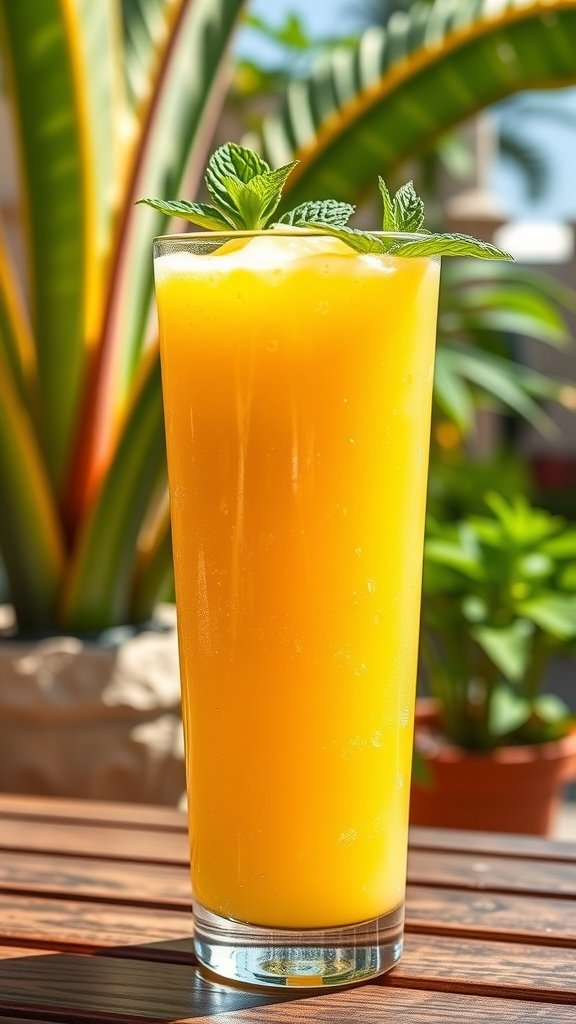 Refreshing Mango Mint Slushie Mocktail