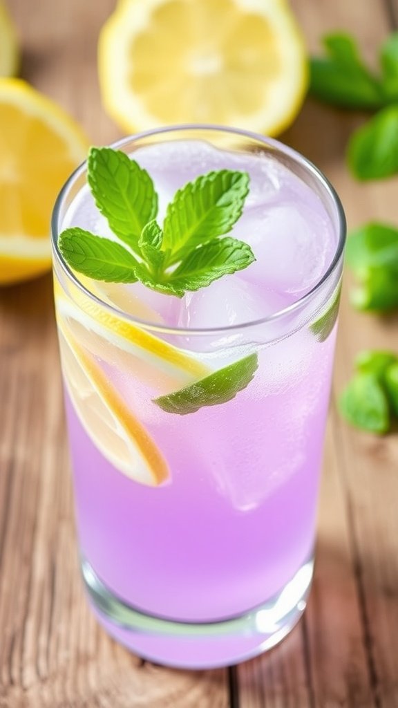 Refreshing Mint Lavender Sparkle Mocktail