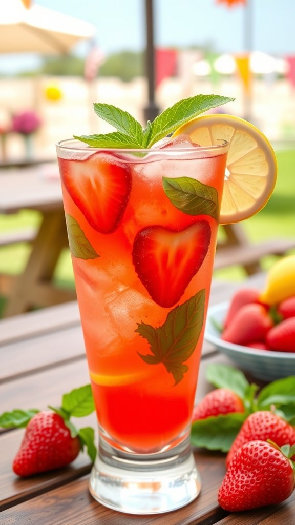Refreshing Strawberry Basil Lemonade Mocktail