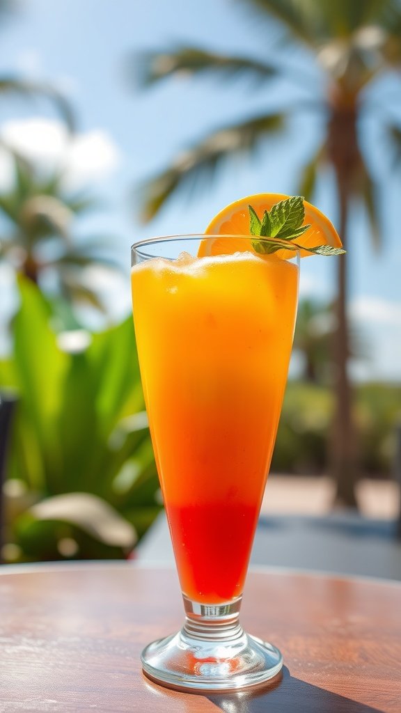 Refreshing Tropical Sunset Mocktail