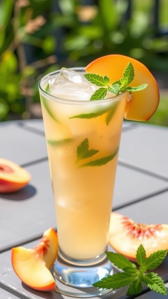 Refreshing White Peach Mocktail