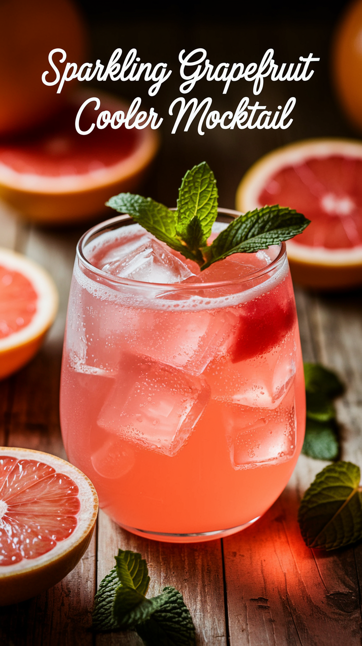 Sparkling Grapefruit Cooler Mocktail