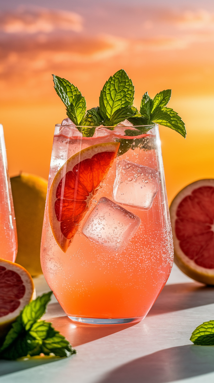 Sparkling Grapefruit Cooler Mocktail