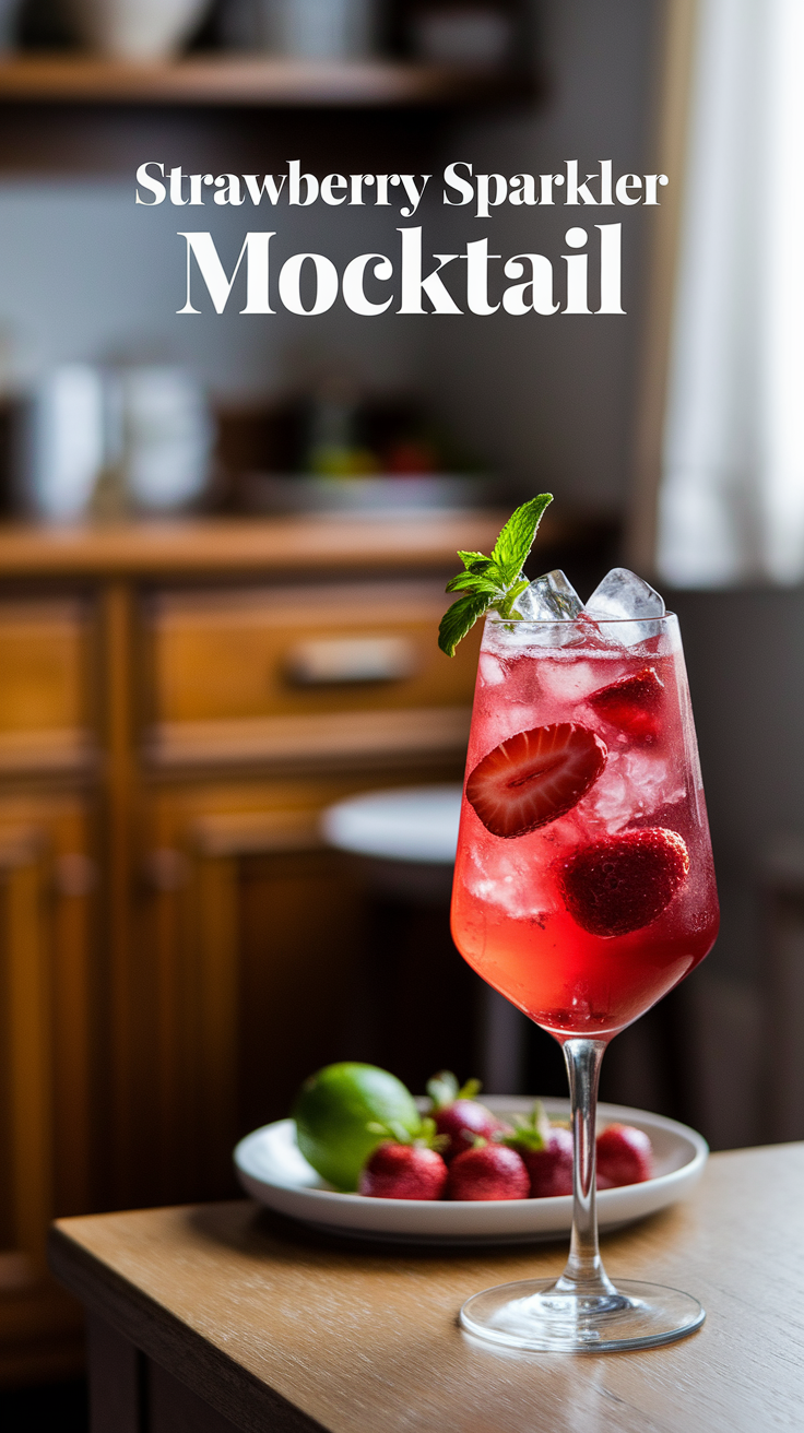 Strawberry Sparkler Mocktail