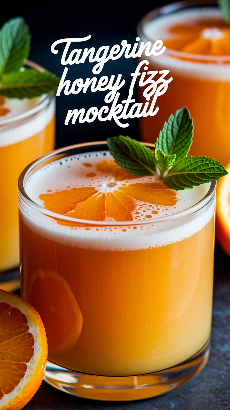 Tangerine Honey Fizz Mocktail