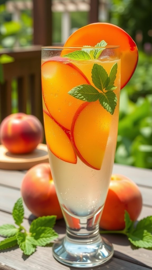 Easy Ginger Peach Sparkler Mocktail Recipe