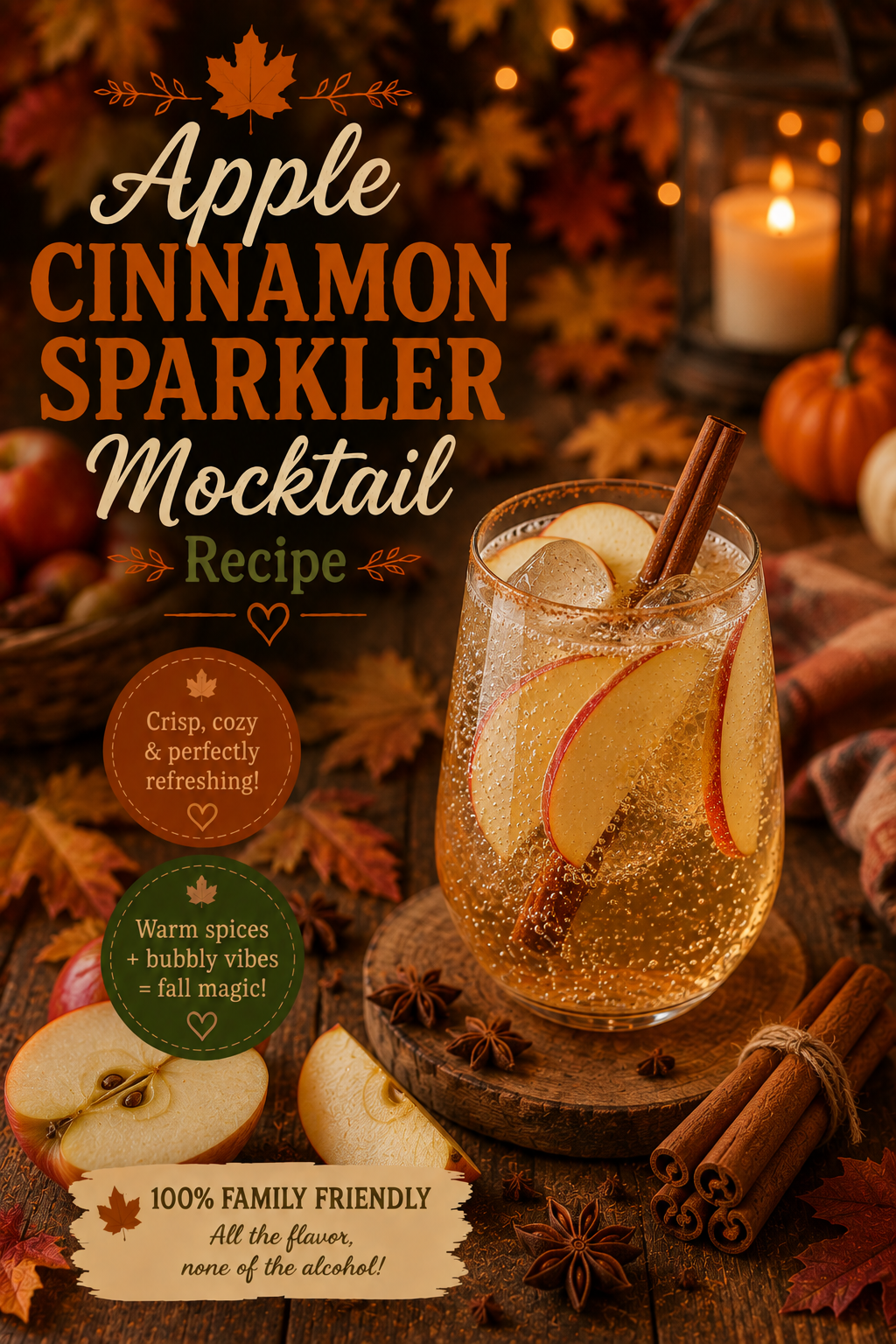 Apple Cinnamon Sparkler Mocktail