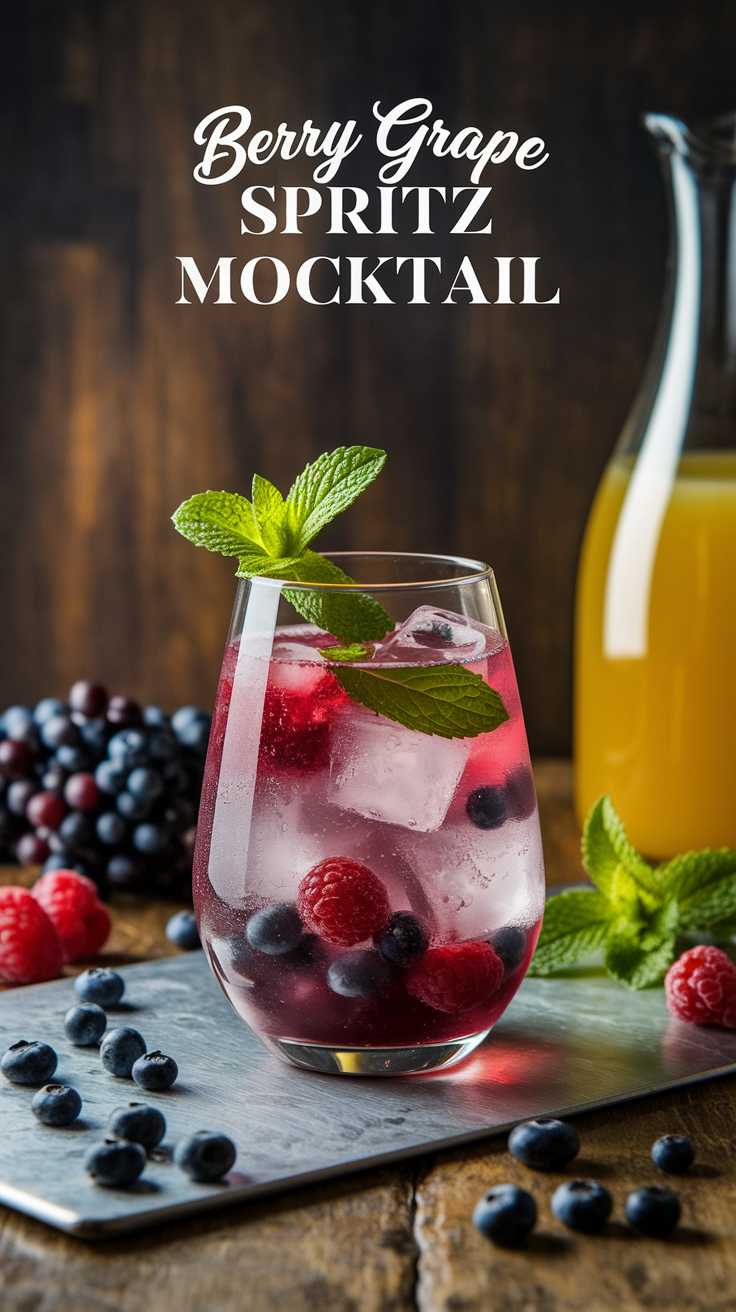 Berry Grape Spritz Mocktail 