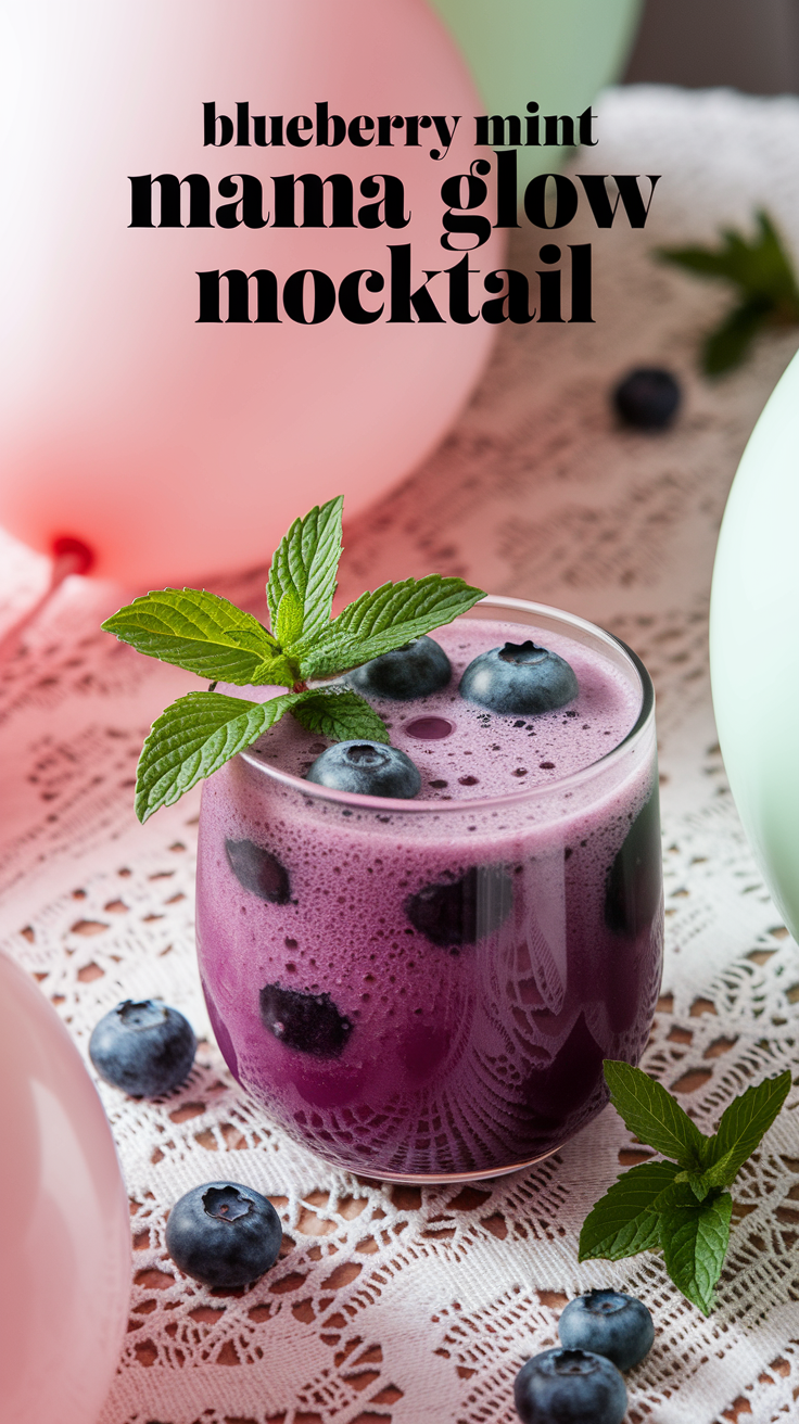 Blueberry Mint Mama Glow Mocktail