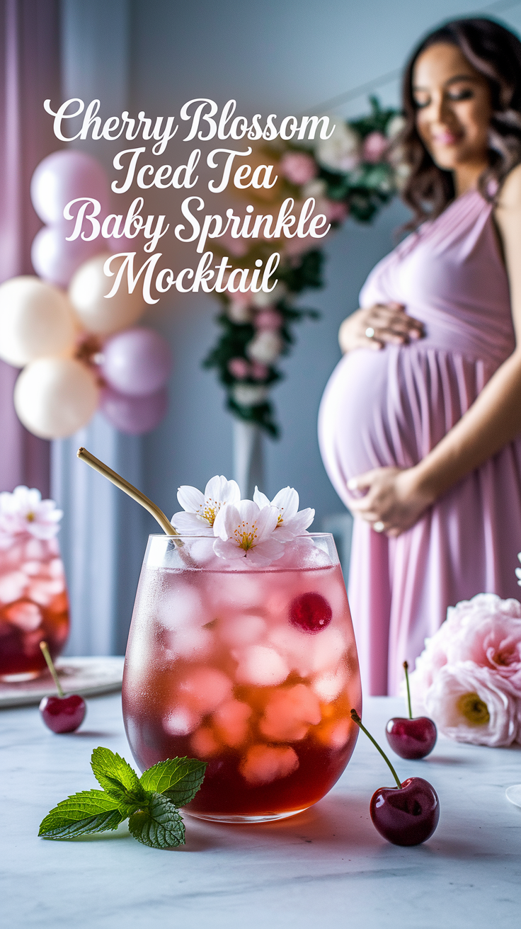 Cherry Blossom Iced Tea Baby Sprinkle Mocktail