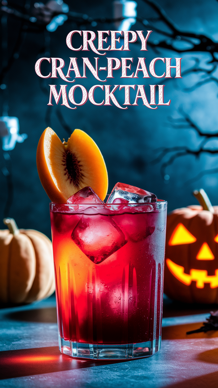 Creepy Cran-Peach Mocktail 