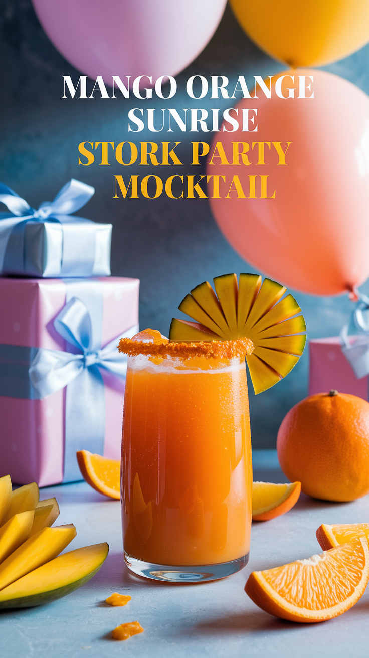 Mango Orange Sunrise Stork Party Mocktail