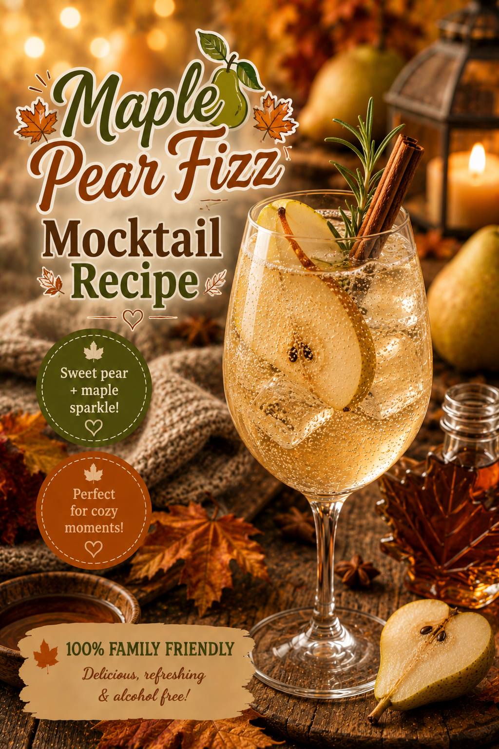 Maple Pear Fizz Mocktail