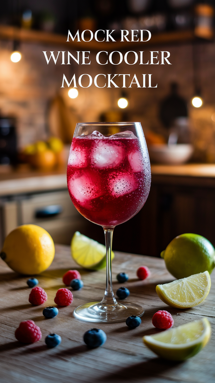 Mock Red Wine Cooler Mocktail