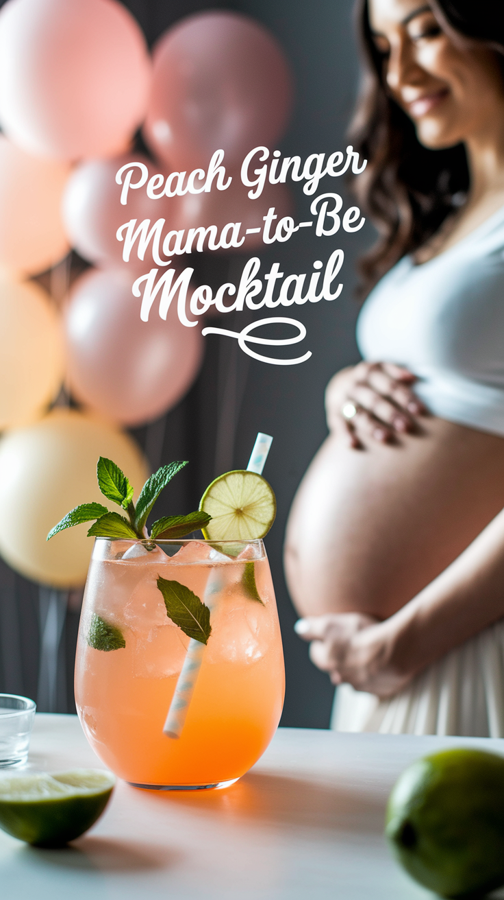 Peach Ginger Mama-to-Be Mocktail